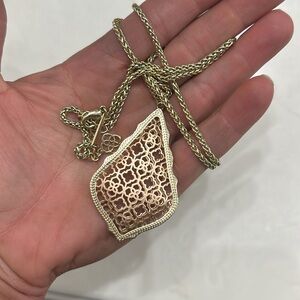 Kendra Scott >  Aiden 14k Rose Gold Plated Filigree Pendant Necklace